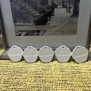 Bisque cupcake ornament(unpainted ready for glaze)